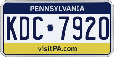 PA license plate KDC7920