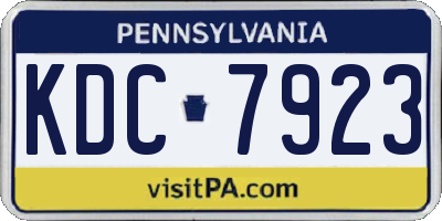 PA license plate KDC7923