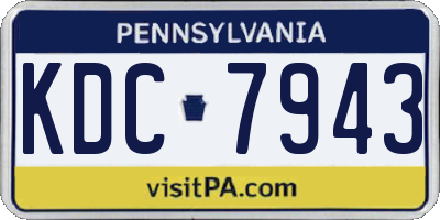 PA license plate KDC7943