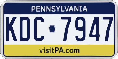 PA license plate KDC7947