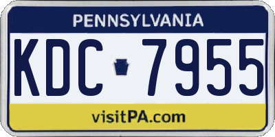 PA license plate KDC7955