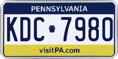 PA license plate KDC7980