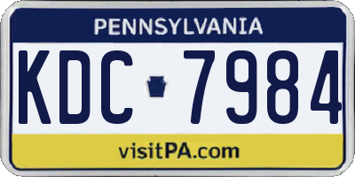 PA license plate KDC7984