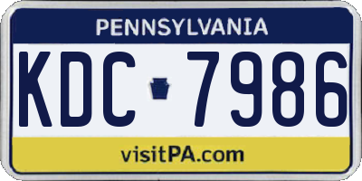 PA license plate KDC7986