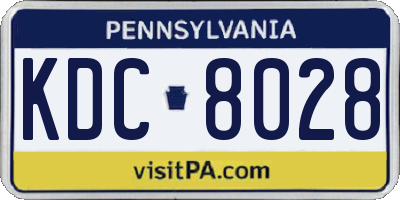 PA license plate KDC8028