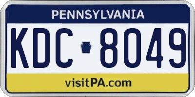 PA license plate KDC8049