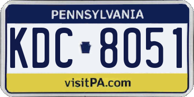 PA license plate KDC8051