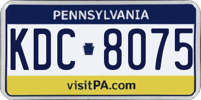PA license plate KDC8075