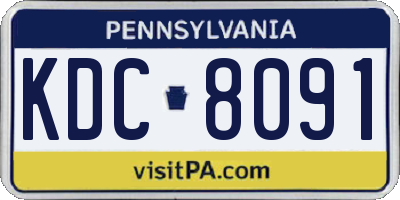 PA license plate KDC8091