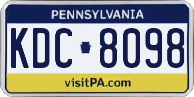 PA license plate KDC8098