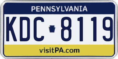 PA license plate KDC8119