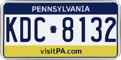 PA license plate KDC8132