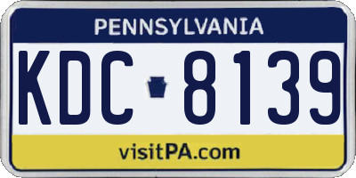 PA license plate KDC8139