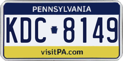 PA license plate KDC8149