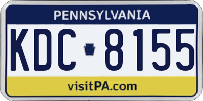 PA license plate KDC8155