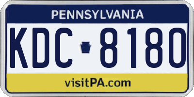 PA license plate KDC8180