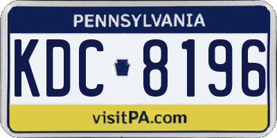 PA license plate KDC8196