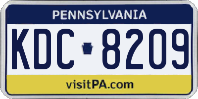 PA license plate KDC8209