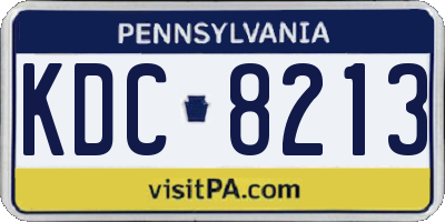 PA license plate KDC8213