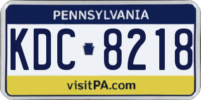 PA license plate KDC8218