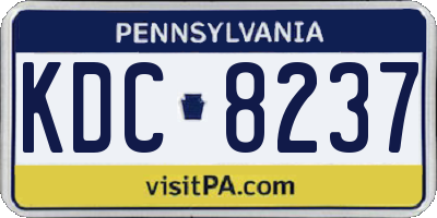 PA license plate KDC8237