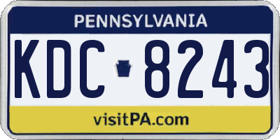 PA license plate KDC8243