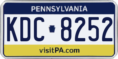 PA license plate KDC8252