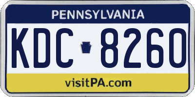 PA license plate KDC8260