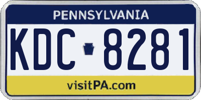 PA license plate KDC8281