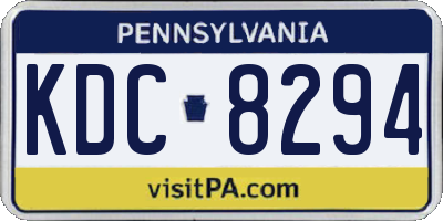 PA license plate KDC8294