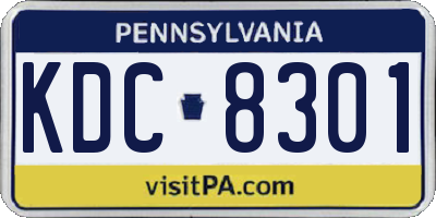 PA license plate KDC8301