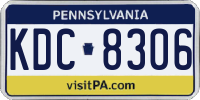 PA license plate KDC8306