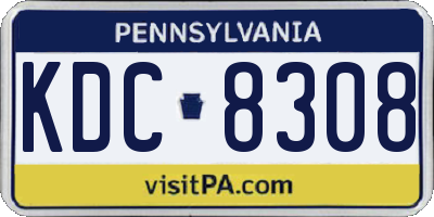 PA license plate KDC8308