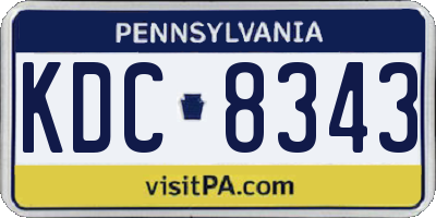 PA license plate KDC8343