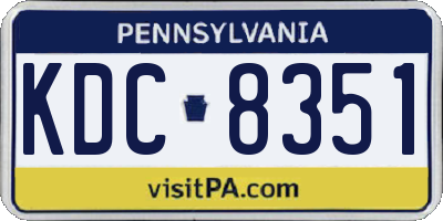 PA license plate KDC8351
