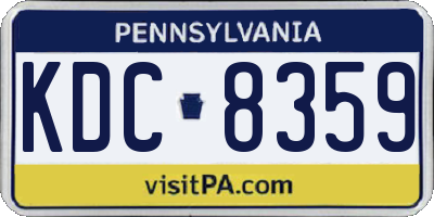 PA license plate KDC8359