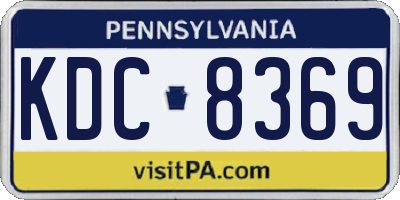 PA license plate KDC8369