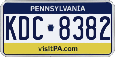 PA license plate KDC8382
