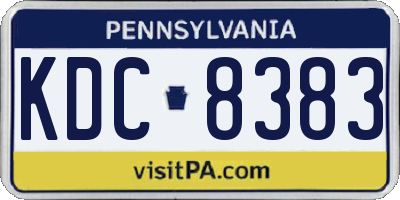 PA license plate KDC8383