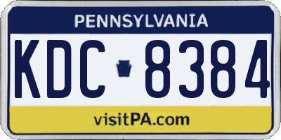 PA license plate KDC8384