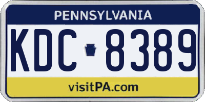 PA license plate KDC8389