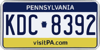 PA license plate KDC8392