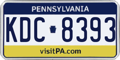 PA license plate KDC8393