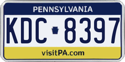 PA license plate KDC8397