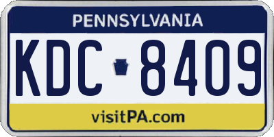 PA license plate KDC8409