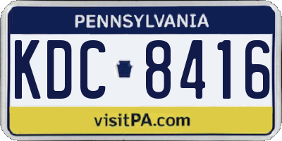 PA license plate KDC8416