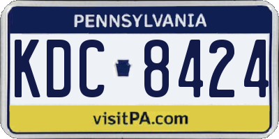 PA license plate KDC8424