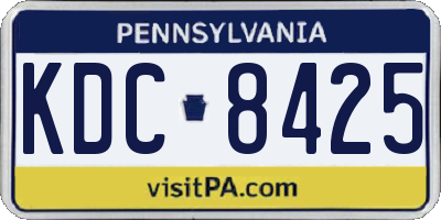 PA license plate KDC8425