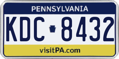PA license plate KDC8432