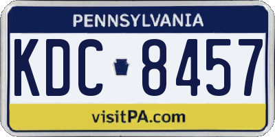 PA license plate KDC8457